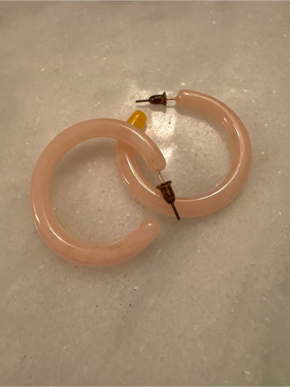 cult gaia Blush Peach Resin Hoop Earrings